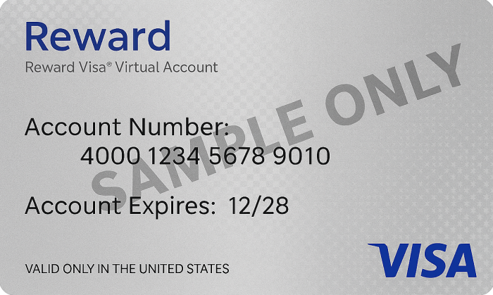 Visa® Reward Virtual Account, 12-Month Expiration