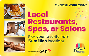 Gift Card Market Restaurant, Spa and Salon Choice Card