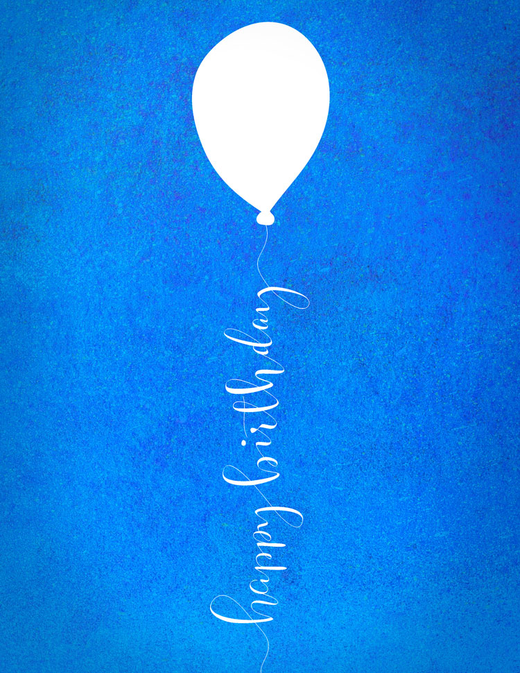 Happy Birthday, Written In A Balloon Shape On A Bl